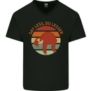 Sloth Say Less Do Lesser Funny Slogan Mens V-Neck Cotton T-Shirt Black