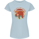 Sloth Say Less Do Lesser Funny Slogan Womens Petite Cut T-Shirt Light Blue