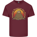 Sloth Tested Positive For Tired Funny Lazy Mens Cotton T-Shirt Tee Top Maroon