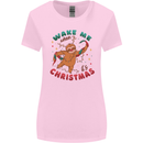 Sloth Wake Me Up When It's Christmas Womens Wider Cut T-Shirt Light Pink