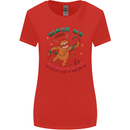 Sloth Wake Me Up When It's Christmas Womens Wider Cut T-Shirt Red