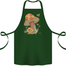 Snail Playing Guitar Rock Music Guitarist Cotton Apron 100% Organic Forest Green