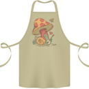 Snail Playing Guitar Rock Music Guitarist Cotton Apron 100% Organic Khaki