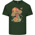 Snail Playing Guitar Rock Music Guitarist Mens Cotton T-Shirt Tee Top Forest Green