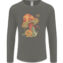 Snail Playing Guitar Rock Music Guitarist Mens Long Sleeve T-Shirt Charcoal