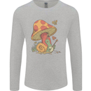 Snail Playing Guitar Rock Music Guitarist Mens Long Sleeve T-Shirt Sports Grey