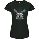Snowboard Skull Snowboarding Snowboarder Womens Petite Cut T-Shirt Black