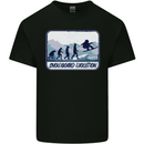 Snowboarding Evolution Funny Snowboarder Mens Cotton T-Shirt Tee Top Black