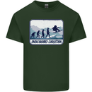 Snowboarding Evolution Funny Snowboarder Mens Cotton T-Shirt Tee Top Forest Green
