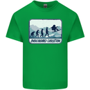 Snowboarding Evolution Funny Snowboarder Mens Cotton T-Shirt Tee Top Irish Green