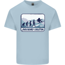 Snowboarding Evolution Funny Snowboarder Mens Cotton T-Shirt Tee Top Light Blue