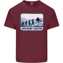 Snowboarding Evolution Funny Snowboarder Mens Cotton T-Shirt Tee Top Maroon