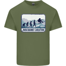 Snowboarding Evolution Funny Snowboarder Mens Cotton T-Shirt Tee Top Military Green