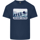 Snowboarding Evolution Funny Snowboarder Mens Cotton T-Shirt Tee Top Navy Blue