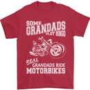 Some Grandad's Play Bingo Real Grandads Ride Motorbikes Mens T-Shirt Cotton Gildan Red