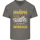 Some Grandpas Funny Biker Motorcycle Bike Mens V-Neck Cotton T-Shirt Charcoal
