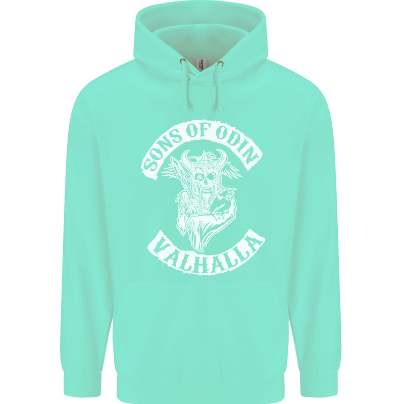 Son of Odin Valhalla Viking Norse Mythology Mens 80% Cotton Hoodie Peppermint