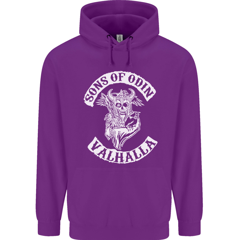 Son of Odin Valhalla Viking Norse Mythology Mens 80% Cotton Hoodie Purple