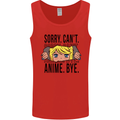 Sorry Can't Anime Bye Funny Anti-Social Mens Vest Tank Top Red