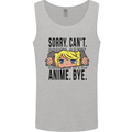 Sorry Can't Anime Bye Funny Anti-Social Mens Vest Tank Top Sports Grey