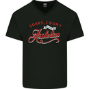 Sorry, I Don't Speak Assholian Funny Slogan Mens V-Neck Cotton T-Shirt Black