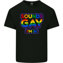 Sounds Gay I'm in Funny LGBT Mens Cotton T-Shirt Tee Top Black