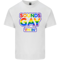 Sounds Gay I'm in Funny LGBT Mens Cotton T-Shirt Tee Top White