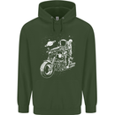 Space Biker Astronaut on a Motorcycle Space Childrens Kids Hoodie Forest Green