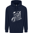 Space Biker Astronaut on a Motorcycle Space Childrens Kids Hoodie Navy Blue