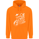Space Biker Astronaut on a Motorcycle Space Childrens Kids Hoodie Orange