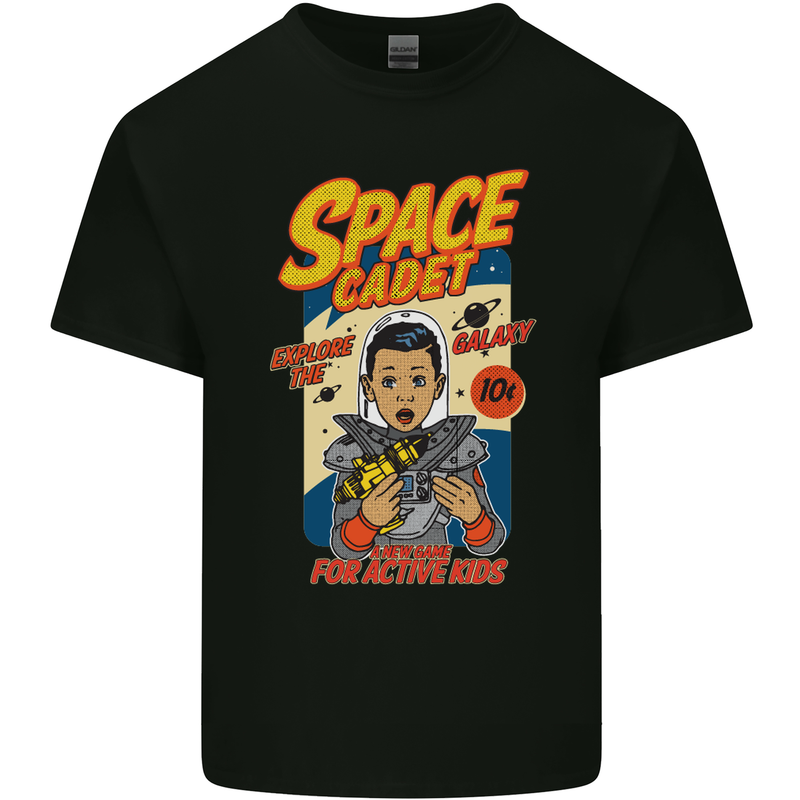 Space Cadet Explore the Galaxy Astronaut Mens Cotton T-Shirt Tee Top Black