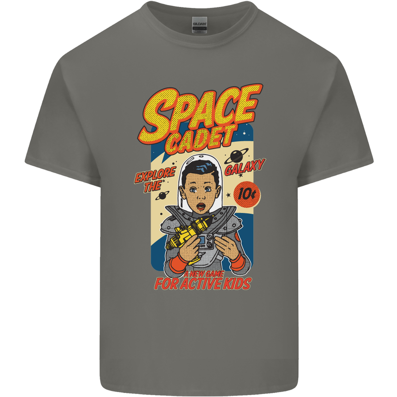 Space Cadet Explore the Galaxy Astronaut Mens Cotton T-Shirt Tee Top Charcoal