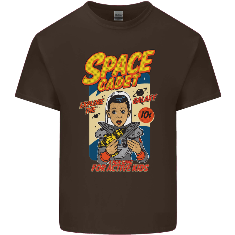 Space Cadet Explore the Galaxy Astronaut Mens Cotton T-Shirt Tee Top Dark Chocolate