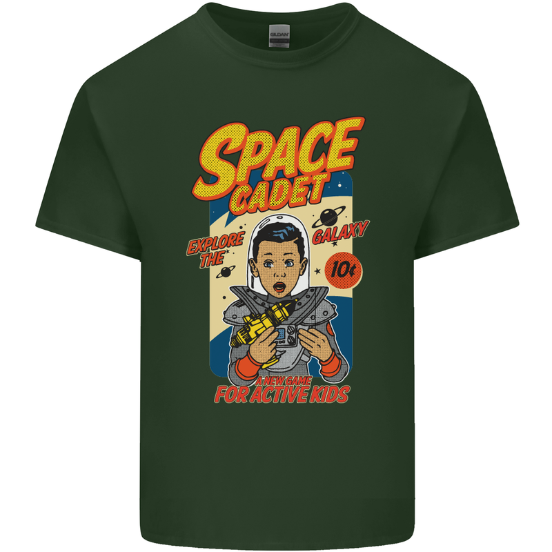 Space Cadet Explore the Galaxy Astronaut Mens Cotton T-Shirt Tee Top Forest Green