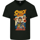 Space Cadet Explore the Galaxy Astronaut Mens V-Neck Cotton T-Shirt Black