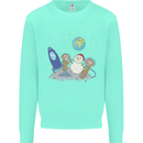 Space Monkeys Aliens UFO Christmas Snowman Mens Sweatshirt Jumper Peppermint
