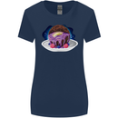 Space Planet Dessert Funny Food Womens Wider Cut T-Shirt Navy Blue