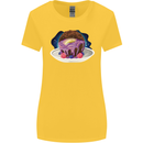 Space Planet Dessert Funny Food Womens Wider Cut T-Shirt Yellow