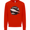 Space Trip Rocket Ship Astronaut Mens Sweatshirt Jumper Bright Red