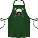 Spanner Skull Mechanic Car Biker Motorbike Cotton Apron 100% Organic Forest Green