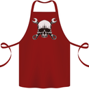 Spanner Skull Mechanic Car Biker Motorbike Cotton Apron 100% Organic Maroon