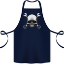 Spanner Skull Mechanic Car Biker Motorbike Cotton Apron 100% Organic Navy Blue