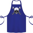 Spanner Skull Mechanic Car Biker Motorbike Cotton Apron 100% Organic Royal Blue