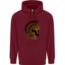 Spartan Helmet Gym Bodybuilding Training Childrens Kids Hoodie Maroon