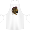 Spartan Helmet Gym Bodybuilding Training Cotton Apron 100% Organic White