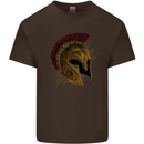 Spartan Helmet Gym Bodybuilding Training Mens Cotton T-Shirt Tee Top Dark Chocolate