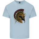 Spartan Helmet Gym Bodybuilding Training Mens Cotton T-Shirt Tee Top Light Blue