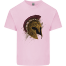 Spartan Helmet Gym Bodybuilding Training Mens Cotton T-Shirt Tee Top Light Pink