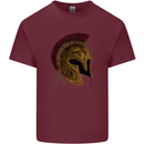 Spartan Helmet Gym Bodybuilding Training Mens Cotton T-Shirt Tee Top Maroon