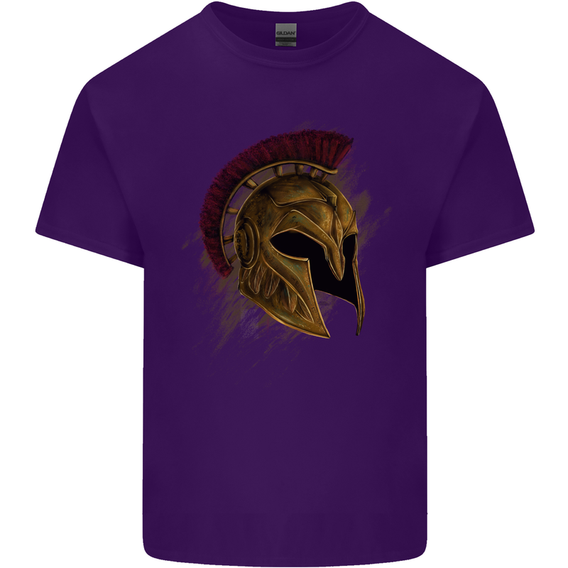 Spartan Helmet Gym Bodybuilding Training Mens Cotton T-Shirt Tee Top Purple